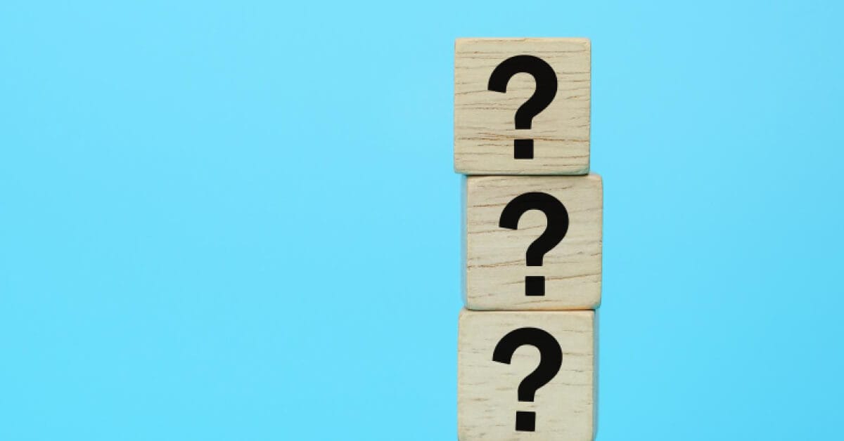 Three blocks with question mark symbol on them