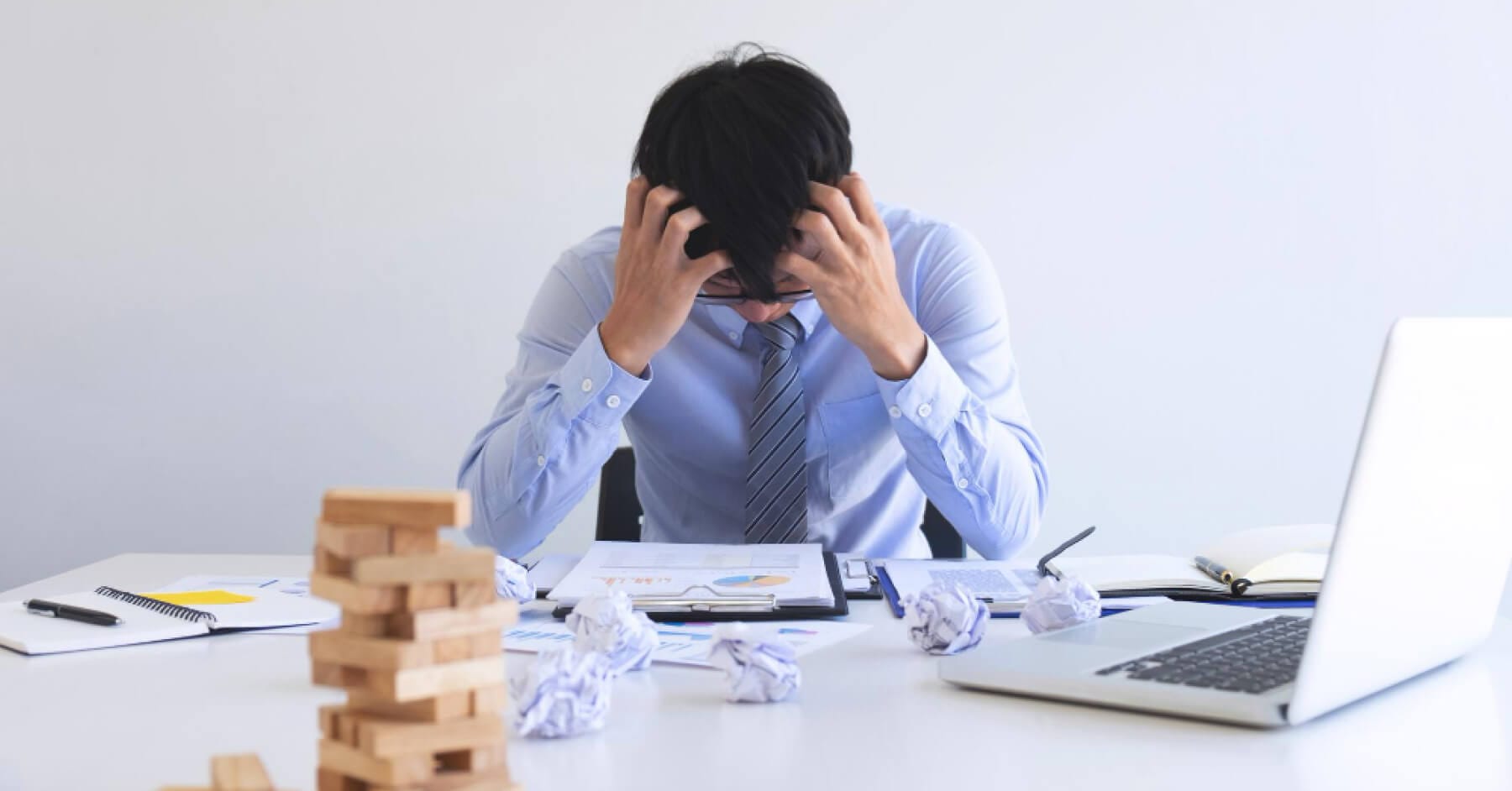 Man confused and trouble with an issue 